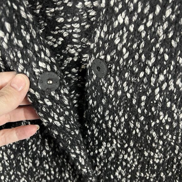 J.McLaughlin Sweater Women's Size XS Black White Marled Knit Long Cardigan Wool - Picture 7 of 12